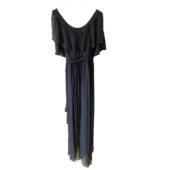 Free People NWTs Fiona Midnight Blue Navy Wrap Maxi Dress size small - Picture 6 of 8